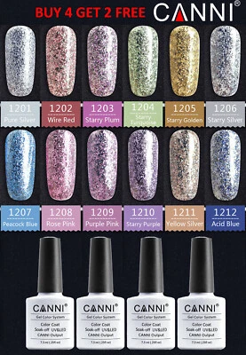 CANNI Starry Bling Gel Polish UV LED Nail Art Mirror Glitter Effect Platinum Gel