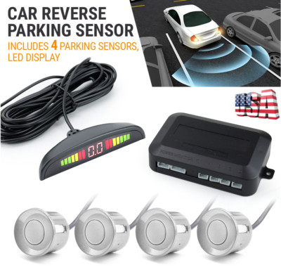 Car LED Display Parktronic Parking Reverse Backup Radar Monitor System+4 Sensors