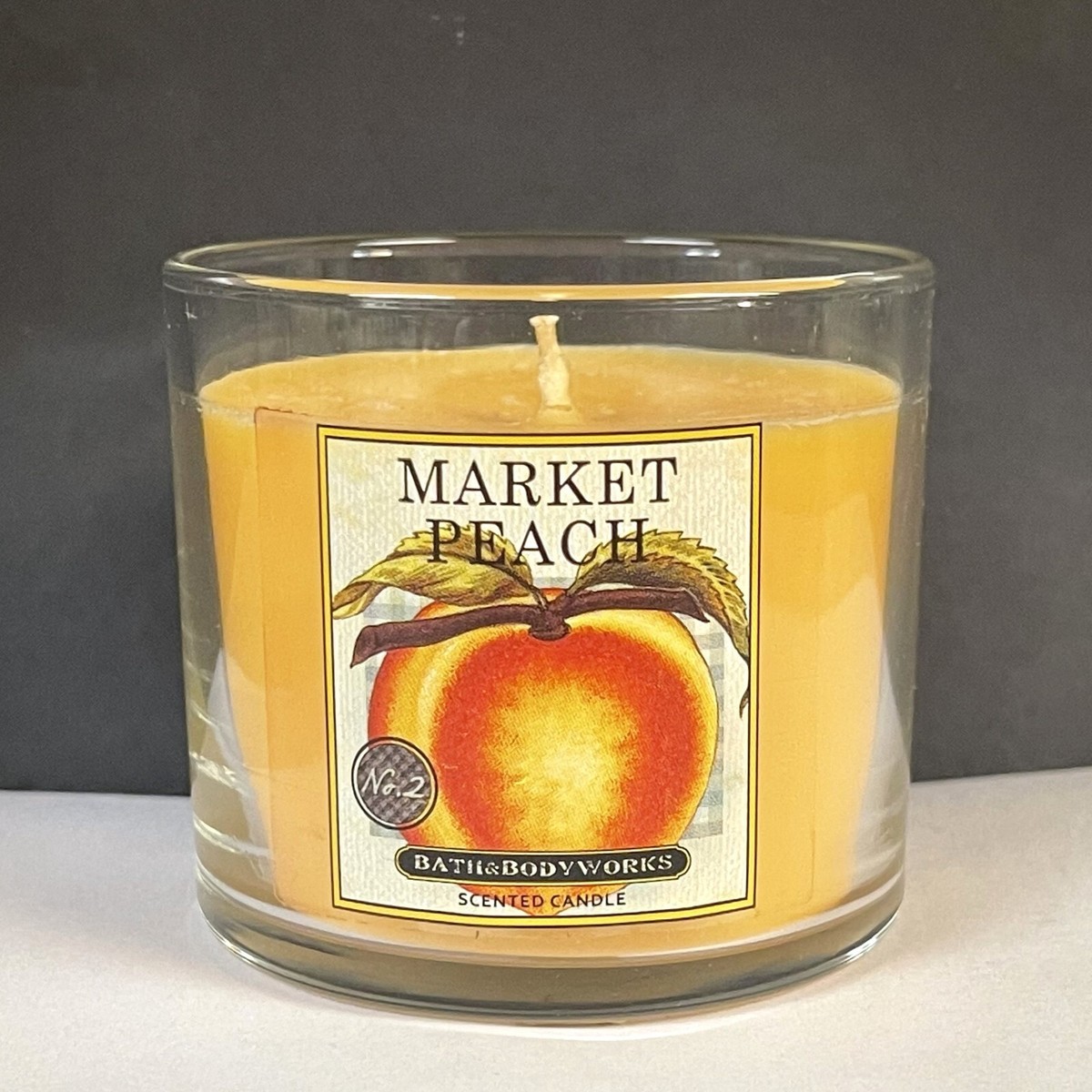 MARKET PEACH Candle BATH & BODY WORKS 4 oz Single Wick Jar NO LID