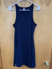 Old Navy Women’s Size MEDIUM Dress Shift Navy Blue Sleeveless Short Knit Stretch