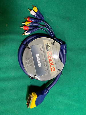 HEAVY DUTY HIGH QUALITY SCART TO 6 RCA CABLE 1,5 M - 5 FEET NEW