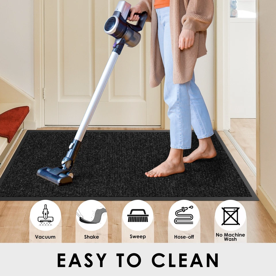 Commercial Entrance Mat Indoor Outdoor Heavy Duty Industrial Floor Mats Black - Image 3 of 4