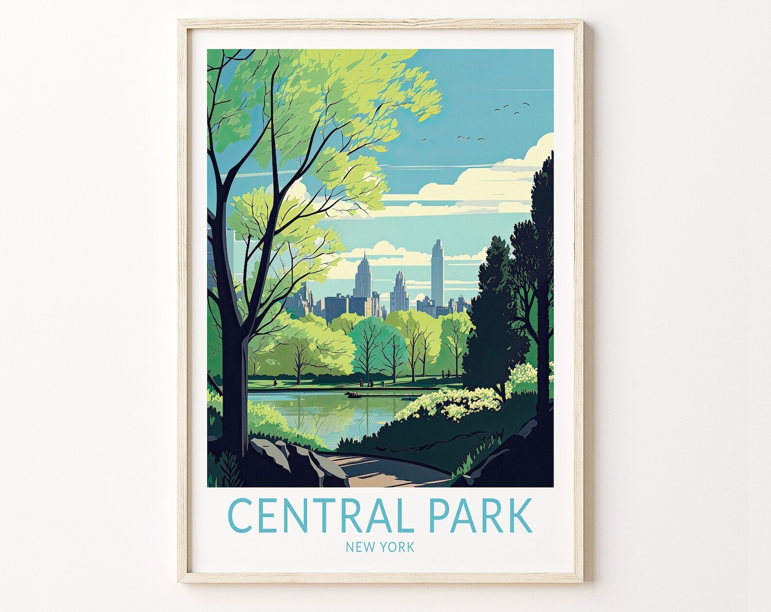 New York Central Park Travel Poster Central Park Travel Poster Print Manhattan