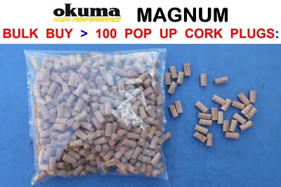 BULK 100 MAGNUM POP UP CORK PLUGS KARPFEN HECHT ANGELN DEAD BAIT STICKS POPPERS