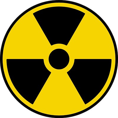#3437 (2) 2'' Radiation Radioactive Fallout Decal Sticker LAMINATED