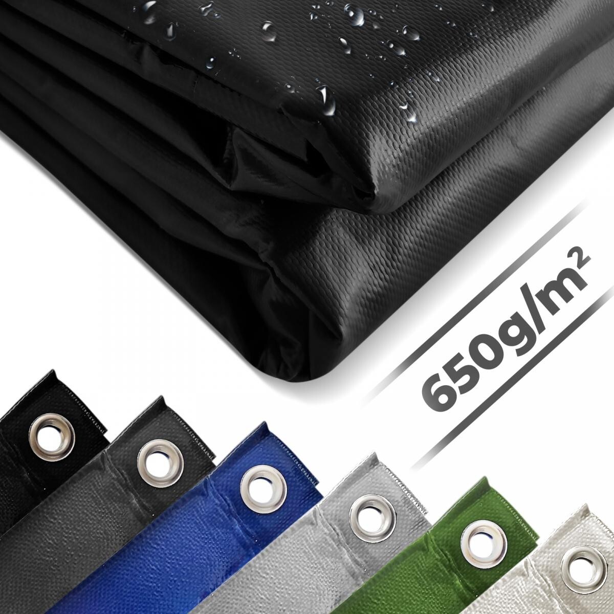 Telone Occhiellato - Impermeabile, 5 x 6 m, Poliestere Rivestito in PVC 650 g/m²