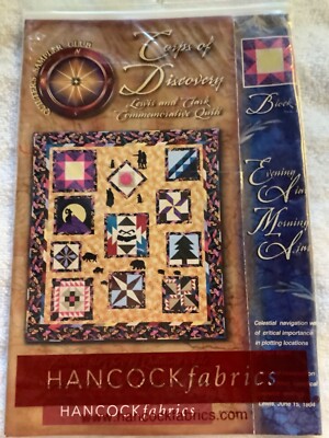QUILT PATTERN CORPS OF DISCOVERY LEWIS & CLARK TRACK MAP BLOCK 1  NEW