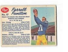 1962 POST CEREAL CFL FOOTBALL FARRELL FUNSTON #87 BLUE BOMBER MID GRADE