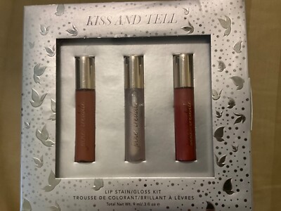 Jane Iredale Lip Stain/Gloss Trio Kiss and Tell - NEW