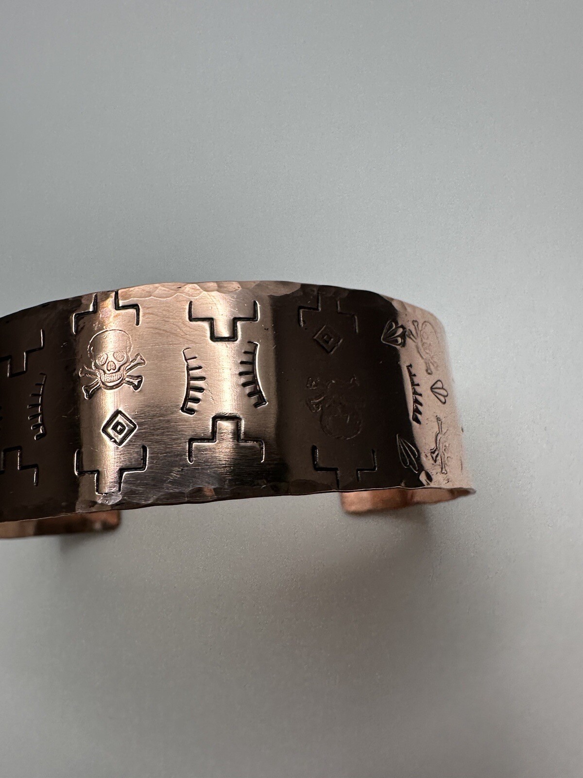 New Solid Copper Skull Hammered Southwestern Styl… - image 13