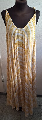 Italy Kleid Lang senffarben  Hängerchen Hippi Style Gr. 36,38,40,42,44.46.K21 