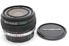 EXC 4 OLYMPUS OM-SYSTEM G.ZUIKO AUTO-W 28mm f/3.5, Front Cap, Rear Cap
