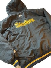 Vintage 90s Starter Pittsburgh Steelers Hooded Puffer Jacket Size XL