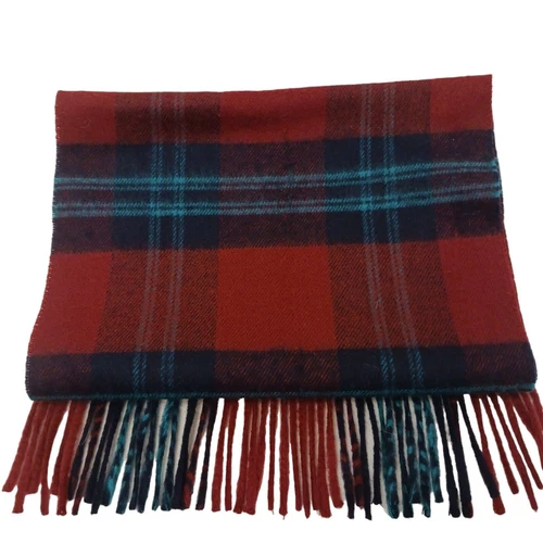Christian Dior Cashmaire FOULARD 47”x11” rouge noir plaid Monsieur AUTH vente au détail