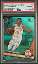 DALTON KNECHT PSA 10 2023 BOWMAN U CHROME RC #48 1ST BOWMAN AQUA  REFRACTOR /299