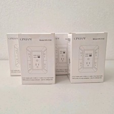Set of 4 Wall Outlet Surge Protector Extenders 5 Outlets  4 USB Ports Each NEW
