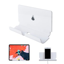 White Adhesive Wall Phone Tablet Holder Mount Stand Wall Mounted Shelf
