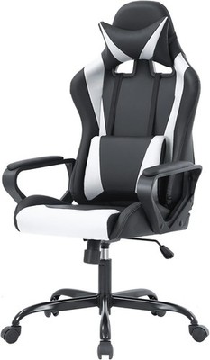 High-Back Gaming Chair PC Office Chair Computer Racing Chair PU Desk