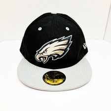 New Era 59FIFTY Philadelphia Eagles NFL Fitted Hat Size 7 1/8 Black Gray