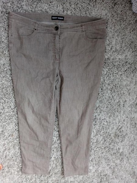 Women Gerry Weber Trousers Silver 48 / 4XL / 56