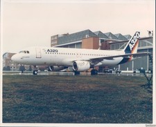 Airport Airbus Industrie A320 Airliner Runway Jet Engine Vintage Photo 8x10