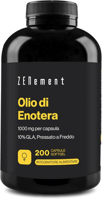 Nachtkerzenöl 1000 mg, 10% GLA, kaltgepresst, mit Vitamin und natürlich - F