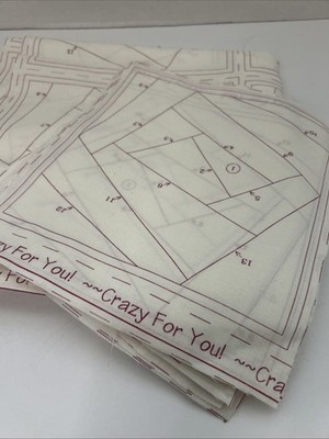 Crazy Quilt Muslin Foundation Piecing Sheets 40 Blanks For 8 X 8 Inch Blocks