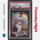 2025 BOWMAN #BCP-103 JAC CAGLIANONE CHROME PROSPECTS REPTILIAN REFRACTOR PSA 10