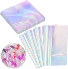Prudiut 150 Pieces Cellophane Sheets 1 Count (Pack of 150), Iridescent 