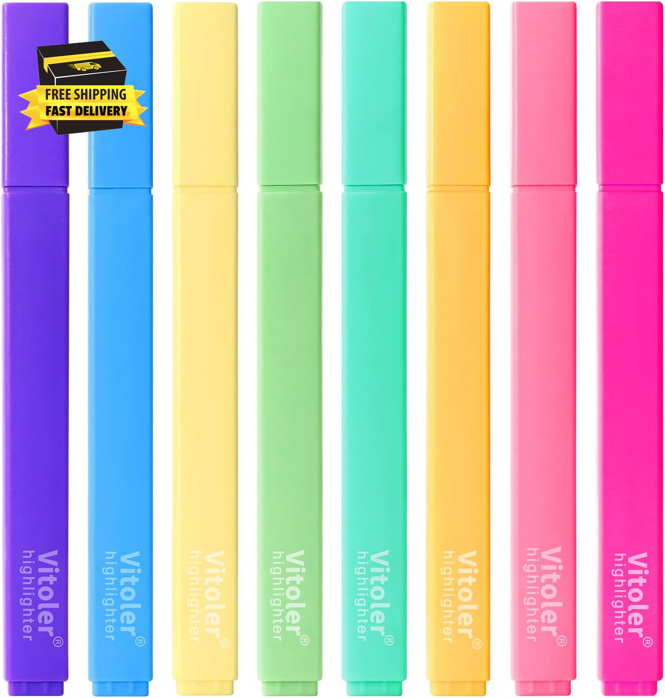 Aesthetic Highlighters, 8 Pack Marker Pens, Assorted Color H