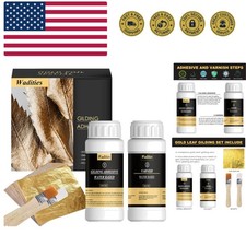 Gold Leaf Gilding Adhesive Set, 100ml Water Based Glue and 100ml Varnish, Gol...
