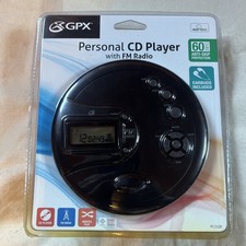 GPX PC332B Personal CD Player, FM Radio, 60 Sec Anti-Skip, Random Play, Black