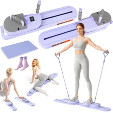 Pilates Reformer Board, 10 in 1 Multifunctional Pilates Board Set for Home Wo...