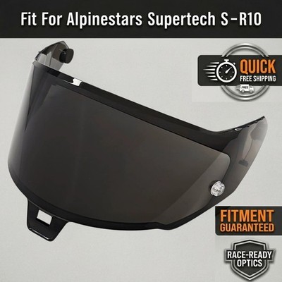 Black Visor Fits For Alpinestars Supertech R10 SR10 Helmet Shield Lenses