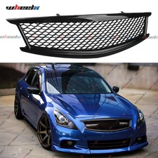 Front Bumper Gloss Black Grille For 2010-2015 Infiniti G37 G25 Q40 Skyline Sedan