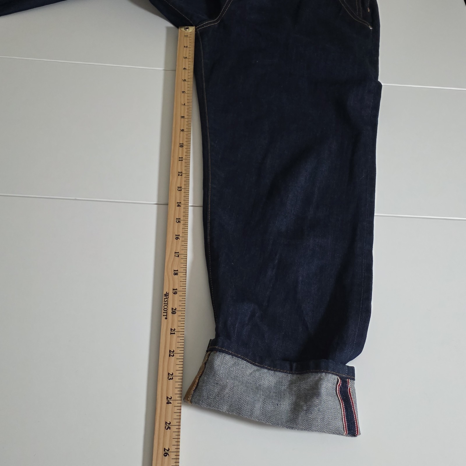 Topshop Moto Selvedge Denim Overalls Womens US 8 Navy Rigid Italy Preppy Grunge image 7