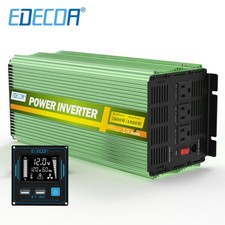 Camper Van Power Inverter Pure Sine Wave 12V 110V 120V 2000W Digtial Remote RV