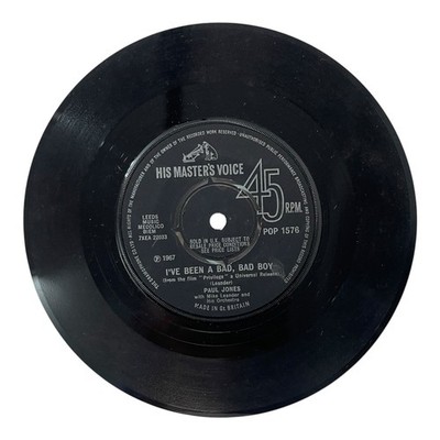 Paul Jones I've Been A Bad Bad Boy 1967 His Master's Voice 45 RPM Single