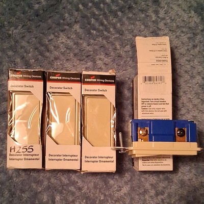 4 Cooper Wiring Devices 7504V-BOX Decorator 4-Way Switch 15A 120/277V Ivory
