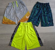 Lot of 3 Nike Boys Shorts Size Medium Youth Kids Basketball Athletic
