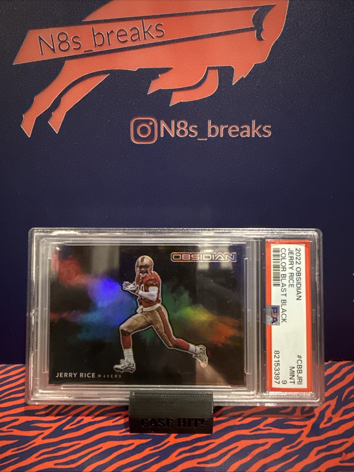 2022 Panini Obsidian Jerry Rice #CBB-JRI Color Blast Black PSA 9 MINT SF 49ers