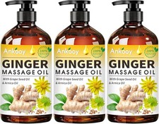 3 Pack Ginger Oil, Ginger Oil Lymphatic Drainage Massage,Belly Drainage Ginge...