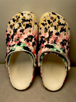 Classic CROCS Paint Splatter Tie Dye CLOGS Shoes Size Womens 7 Mens 5