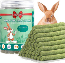 Timothy Hay Sticks Treats for Rabbits & Other Small Pets - 40Pcs Natural Handmad