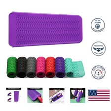Compact Heat-Resistant Silicone Pouch for Curling Irons - Stylish Purple Design