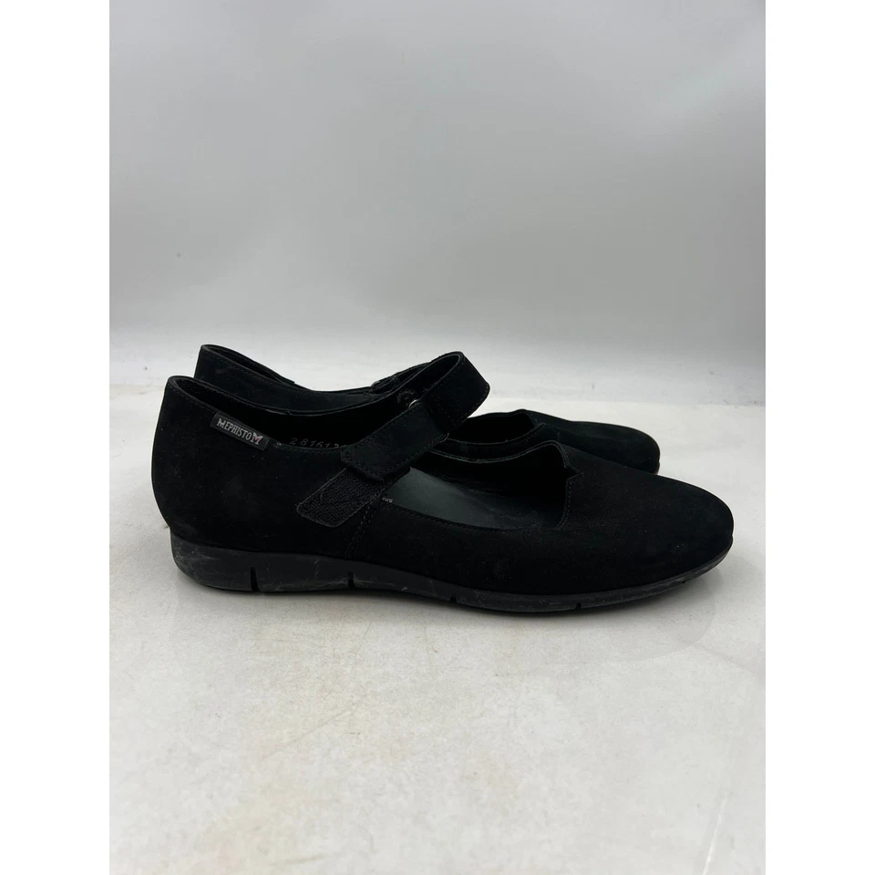 Mephisto Shoes Womens Sz 9 Black Suede Mary Jane Comfort Hook Loop Closure - Image 4 of 4