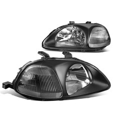 DNA MOTORING Pair Headlight Assembly Compatible With 1996-1998 Honda Civic, B...