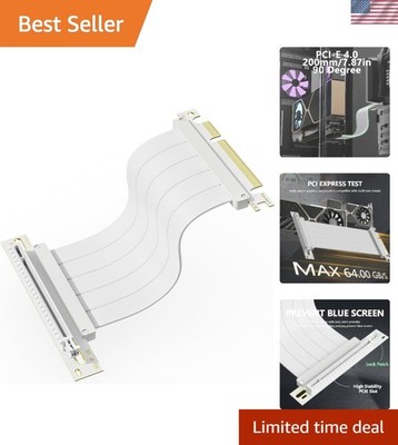 Vertical GPU Mount Bracket with PCIe 4.0 Riser Cable, 200mm x16 High Speed Ex...
