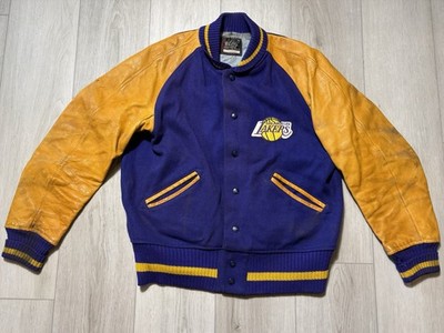 VTG 70 s Whiting Los Angeles Lakers Leather Wool Varsity Jacket Size 42 (L)