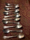Set of 12 Antique Gorham Kensington  Sterling Silver Teaspoons